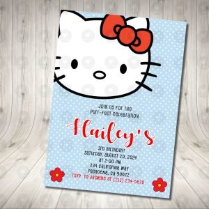 Hello Kitty Red Invitation Birthday Party