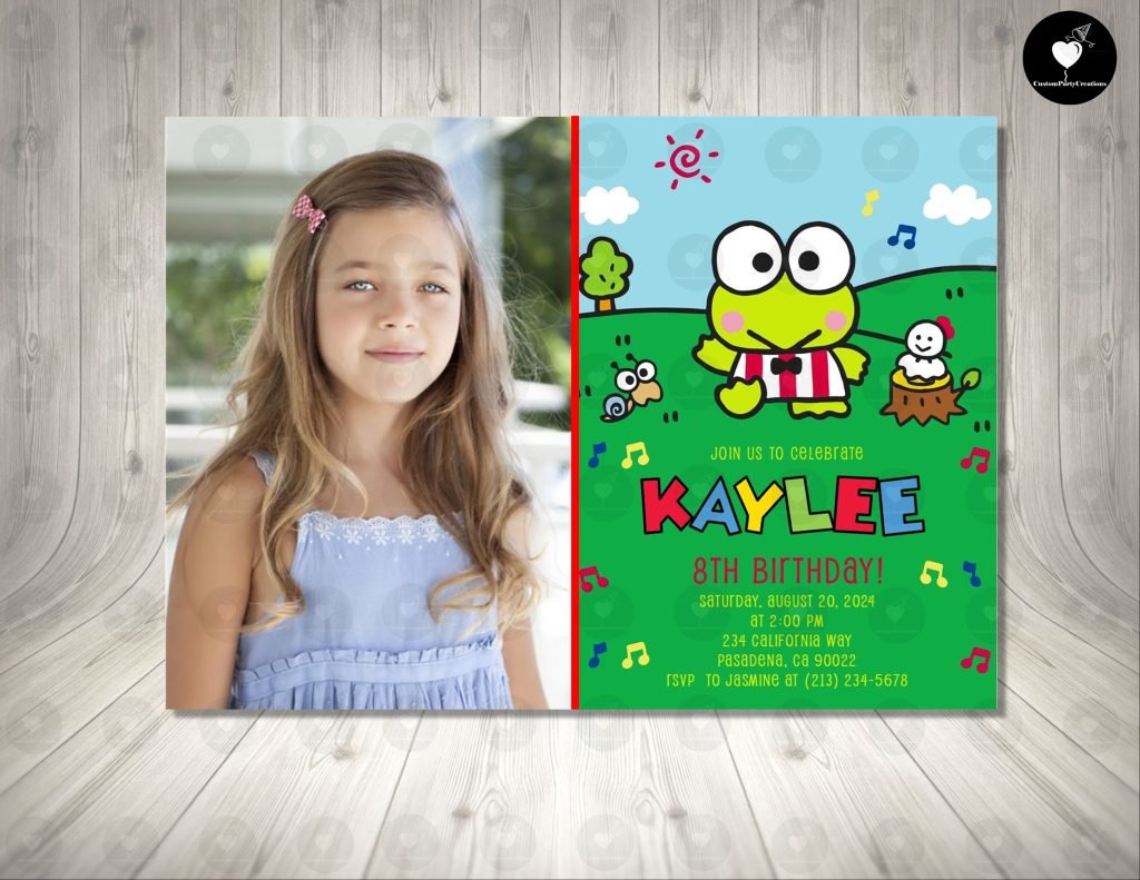 Keroppi Invitation Birthday Party - Custom Party Creations