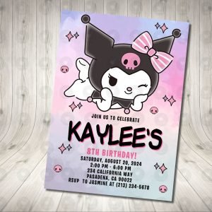 Kuromi Power Invitation Birthday Party
