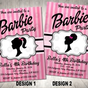 Barbie Invitation Birthday Party