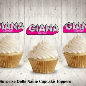 LOL Surprise Dolls With Name Round Cupcake Toppers