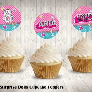 LOL Surprise Dolls Personalized Round Cupcake Toppers