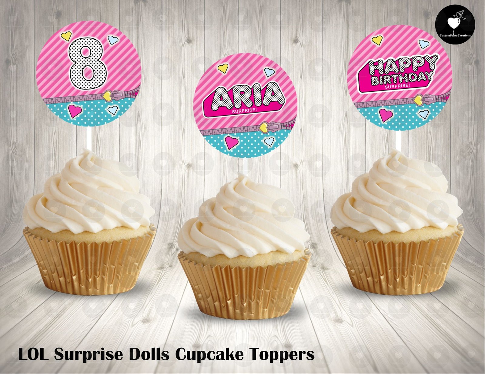 LOL Surprise Dolls Personalized Round Cupcake Toppers 1 LOL Surprise Dolls Personalized Round Cupcake Toppers