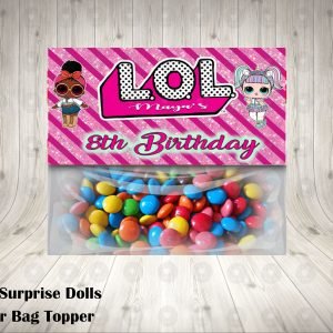 LOL Surprise Dolls Favor Bag Toppers