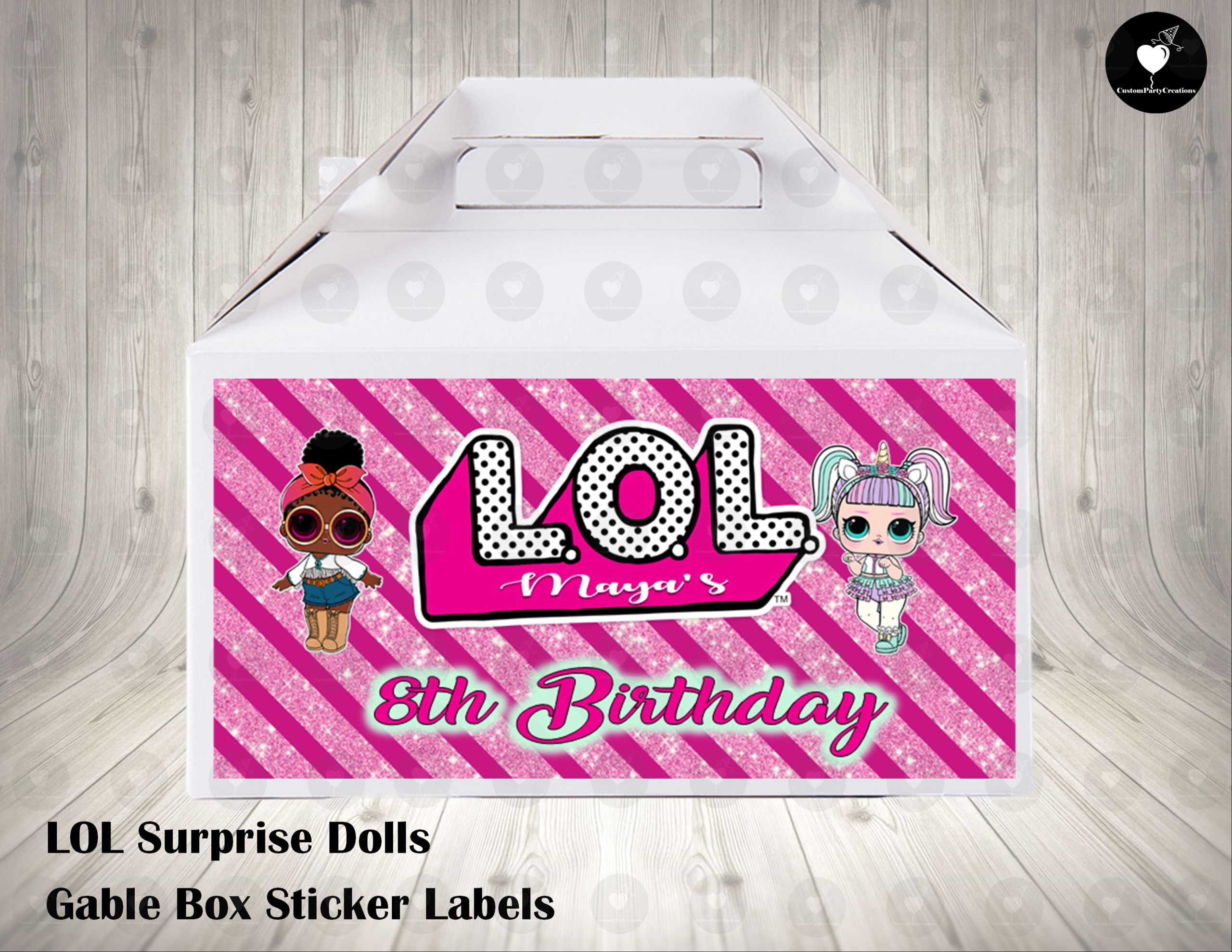LOL Surprise Dolls Labels for Gable Boxes - Custom Party Creations