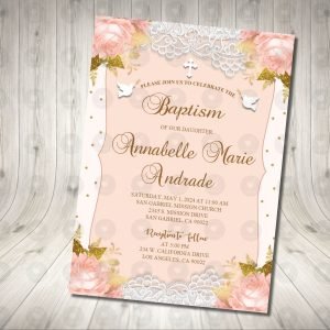 Baptism Blush Invitation Birthday Party