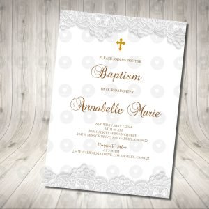Baptism Lace 2 Invitation Birthday Party