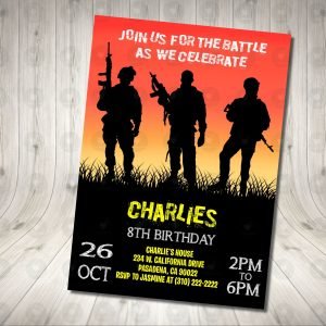 Battle Invitation Birthday Party
