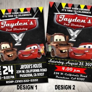 Cars Invitation Birthday Party