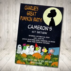 Charlies Great Pumpkin Invitation Birthday Party