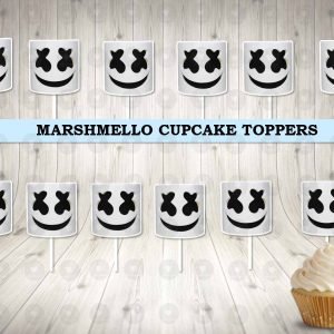 Fortnite Marshmello Head Cupcake Toppers