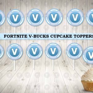Fortnite V Bucks Cupcake Toppers
