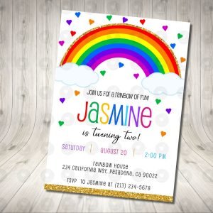Rainbow 2 Invitation Birthday Party