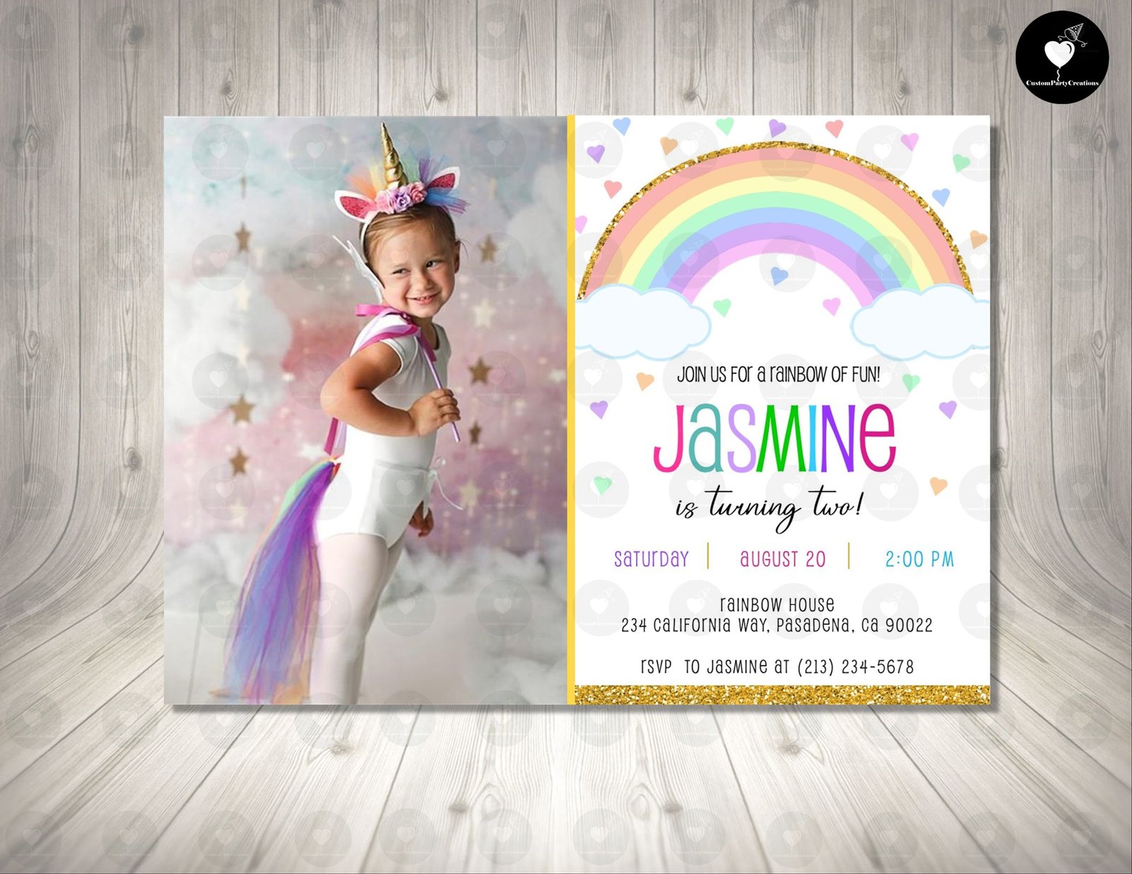 Rainbow Pastel Invitation Birthday Party 2 Rainbow Pastel Invitation Birthday Party