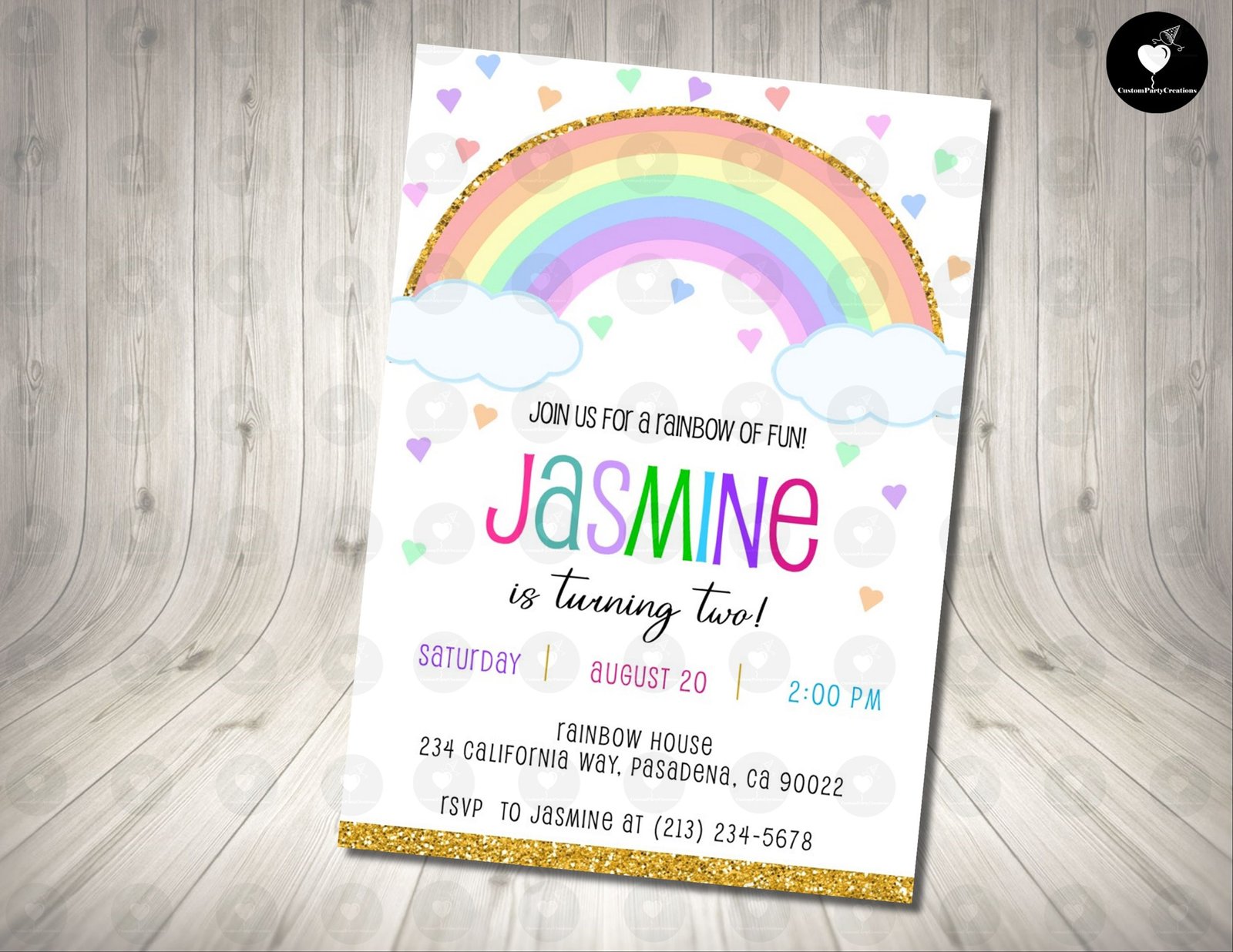 Rainbow Pastel Invitation Birthday Party 1 Rainbow Pastel Invitation Birthday Party