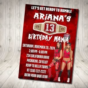 WWE Bella Twins Invitation Birthday Party