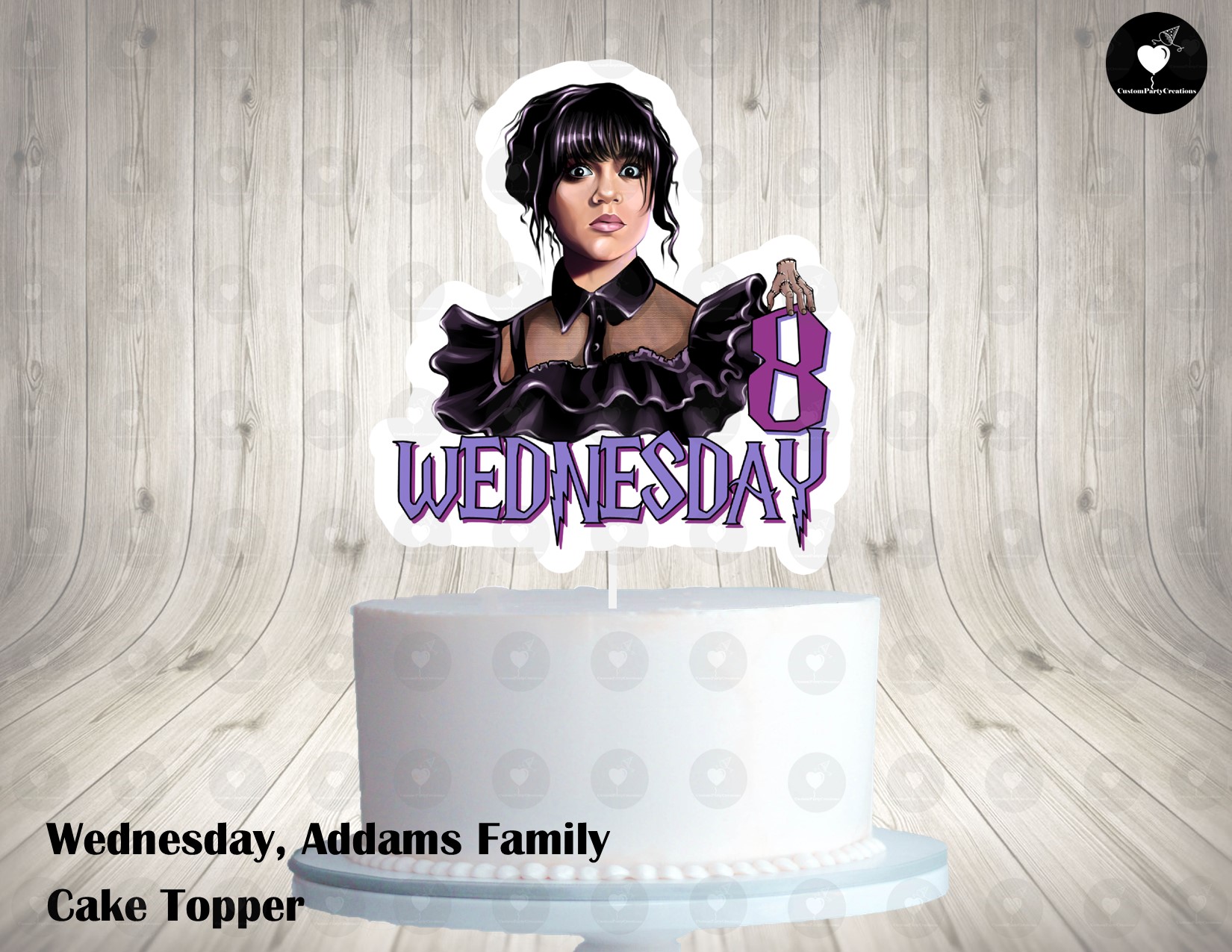Personalised Wednesday Addams Family Cake Topper, Birthday Party  Decorations