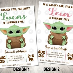 Yoda Baby Invitation Birthday Party