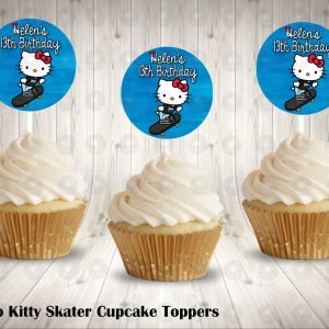 Sanrio Hello Kitty Skater Round Cupcake Toppers