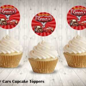 Cars Pixar Round Cupcake Toppers