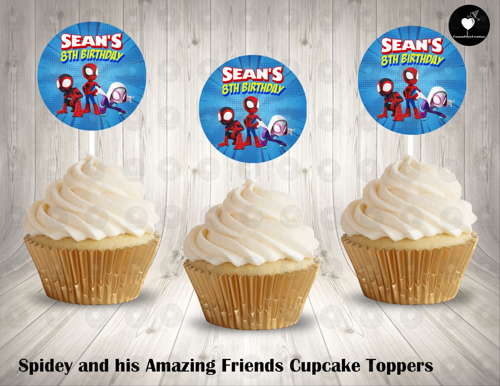 Spidey and his Amazing Friends Round Cupcake Toppers 1 Spidey and his Amazing Friends Round Cupcake Toppers