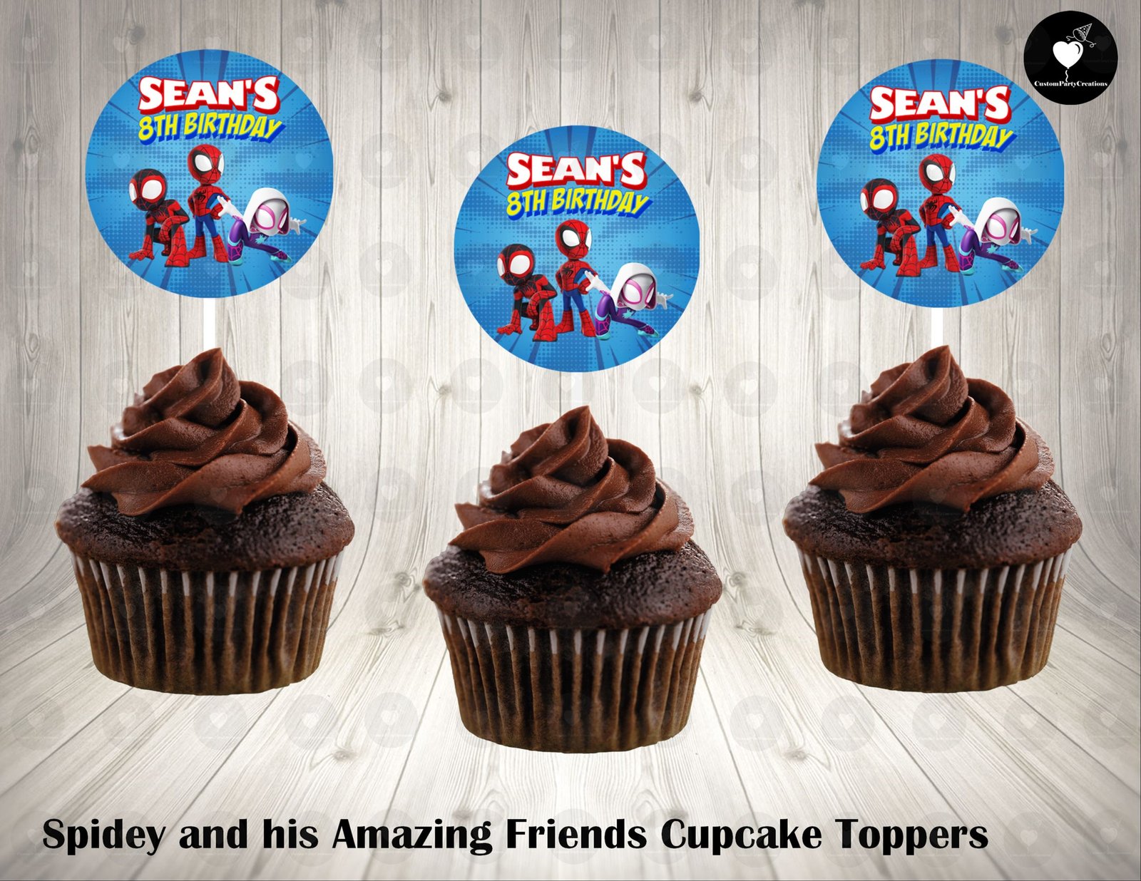 Spidey and his Amazing Friends Round Cupcake Toppers 2 Spidey and his Amazing Friends Round Cupcake Toppers