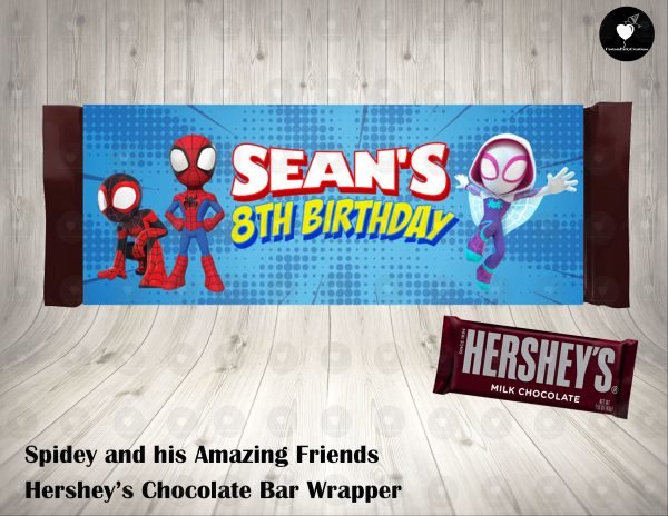 Spidey and his Amazing Friends Hershey's Wrapper - Custom Party Creations
