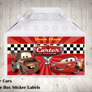 Cars Pixar Labels for Gable Boxes