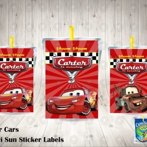 Cars Pixar Capri Sun Labels
