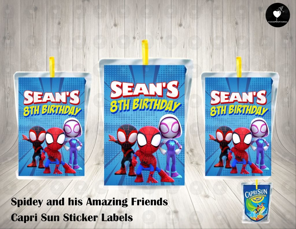 Spidey and his Amazing Friends Capri Sun Labels - Custom Party Creations