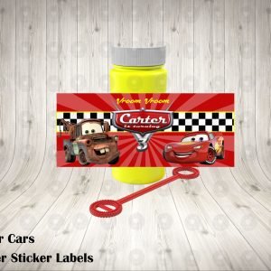 Cars Pixar Bubble Labels