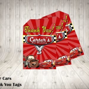 Cars Pixar Thank You Tags