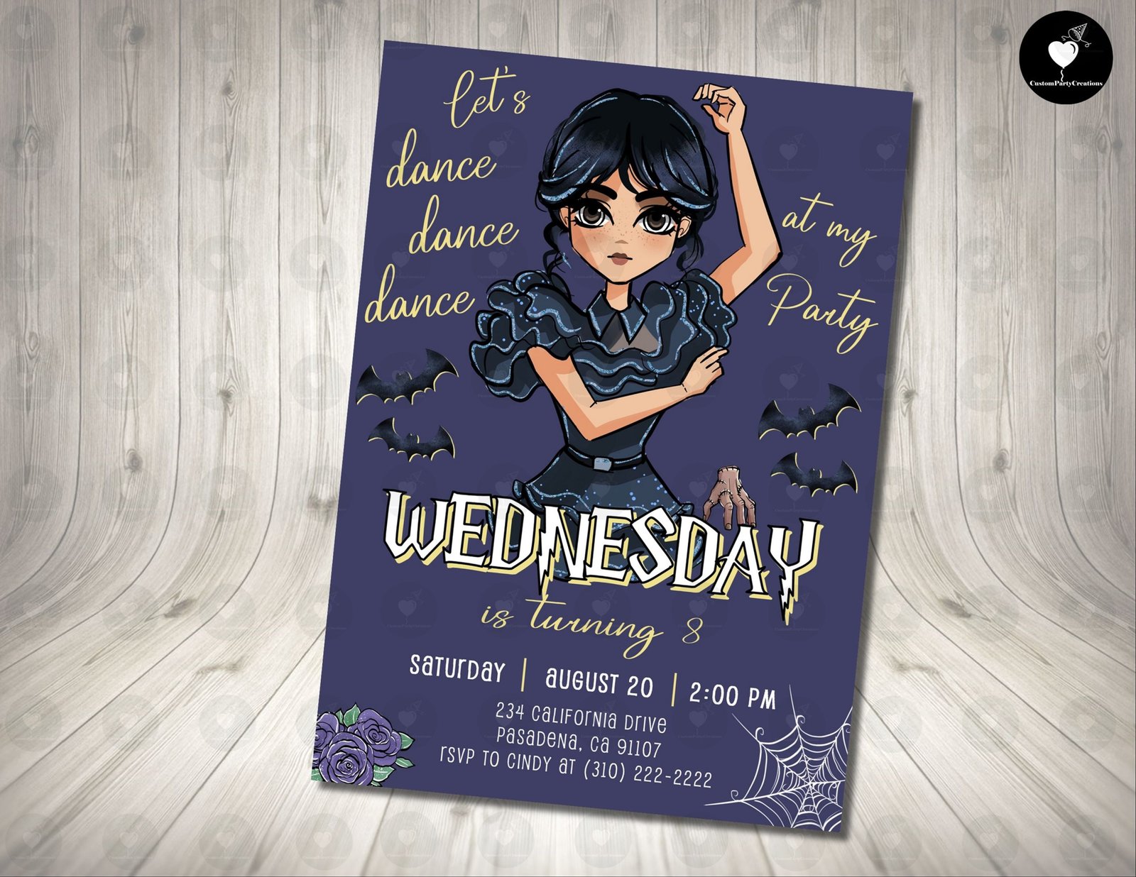 Wednesday Invitation 5 Birthday Party 1 Wednesday Invitation 5 Birthday Party