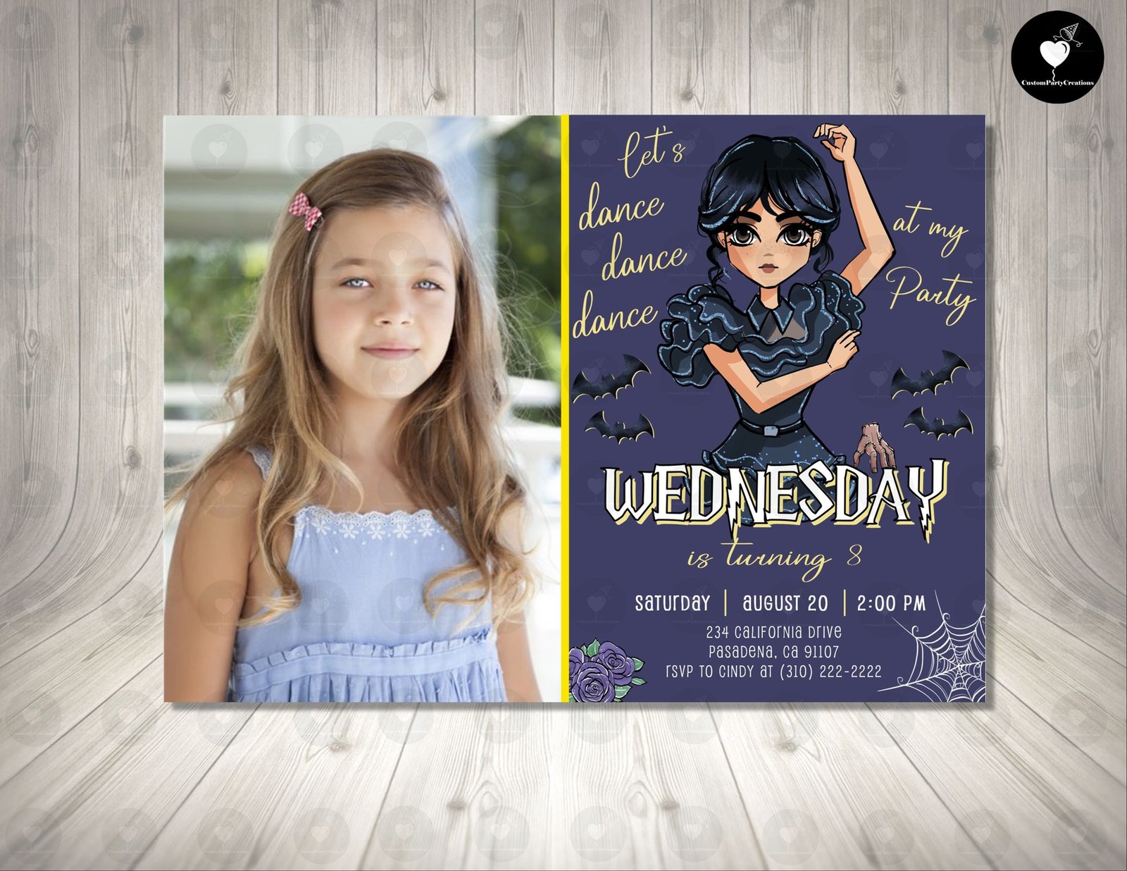 Wednesday Invitation 5 Birthday Party 2 Wednesday Invitation 5 Birthday Party
