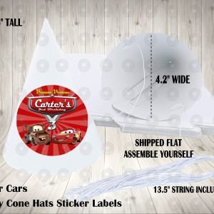 Cars Pixar Personalized Cone Hats
