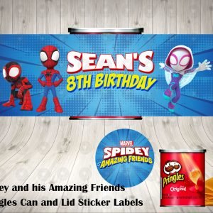 Spidey and his Amazing Friends Pringles Can and Lid Labels