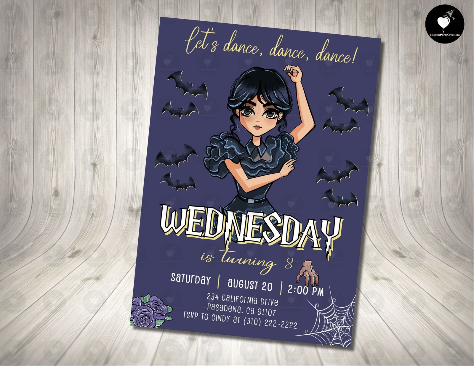 Wednesday Invitation 6 Birthday Party 1 Wednesday Invitation 6 Birthday Party