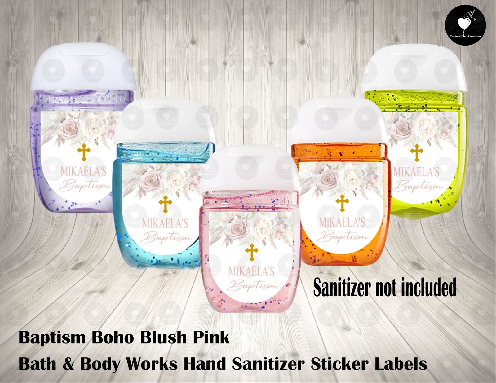 Boho Floral Pampas Baptism Bath & Body Works Hand Sanitizer Sticker Labels 1 Boho Floral Pampas Baptism Bath & Body Works Hand Sanitizer Sticker Labels