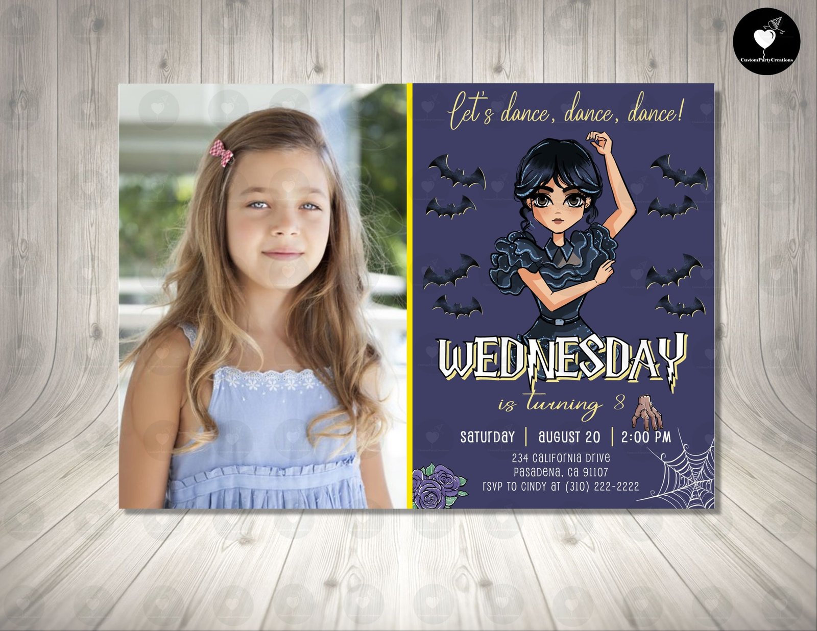 Wednesday Invitation 6 Birthday Party 2 Wednesday Invitation 6 Birthday Party