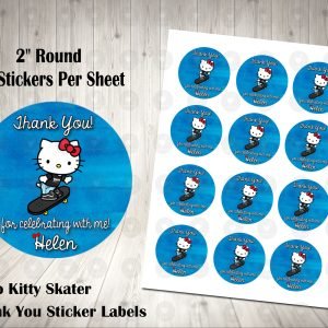 Sanrio Hello Kitty Skater 2" Round Thank You Stickers