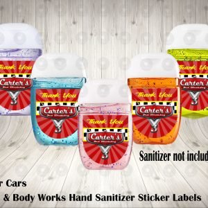 Cars Pixar and Bath Body Works Hand Sanitizer Sticker Labels