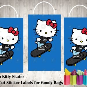 Sanrio Hello Kitty Skater Die Cut Goody Bag Labels