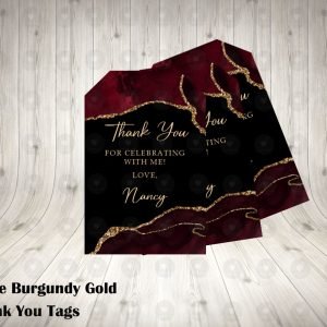 Agate Burgundy Thank You Tags