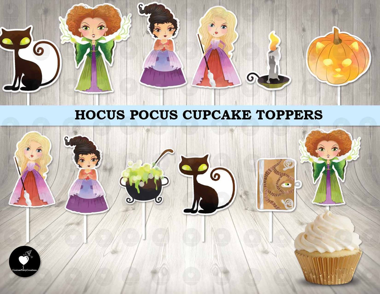 Hocus Pocus Cupcake Toppers 1 Hocus Pocus Cupcake Toppers