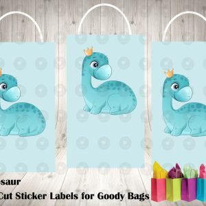 Dinosaur Play Die Cut Goody Bag Labels