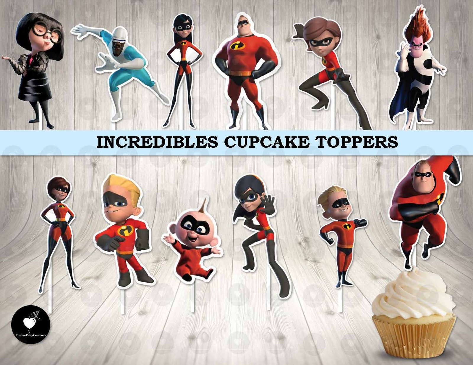 Incredibles Cupcake Toppers 1 Incredibles Cupcake Toppers