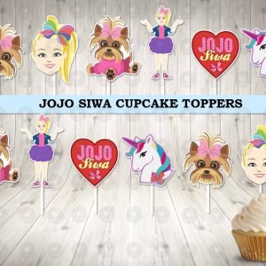 Jojo Siwa Heart Cupcake Toppers