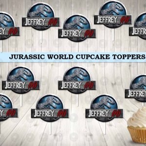 Jurassic World Personalized with Name Cupcake Toppers