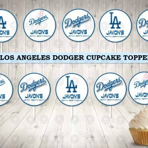 LA Dodgers Personalized with Name Cupcake Toppers