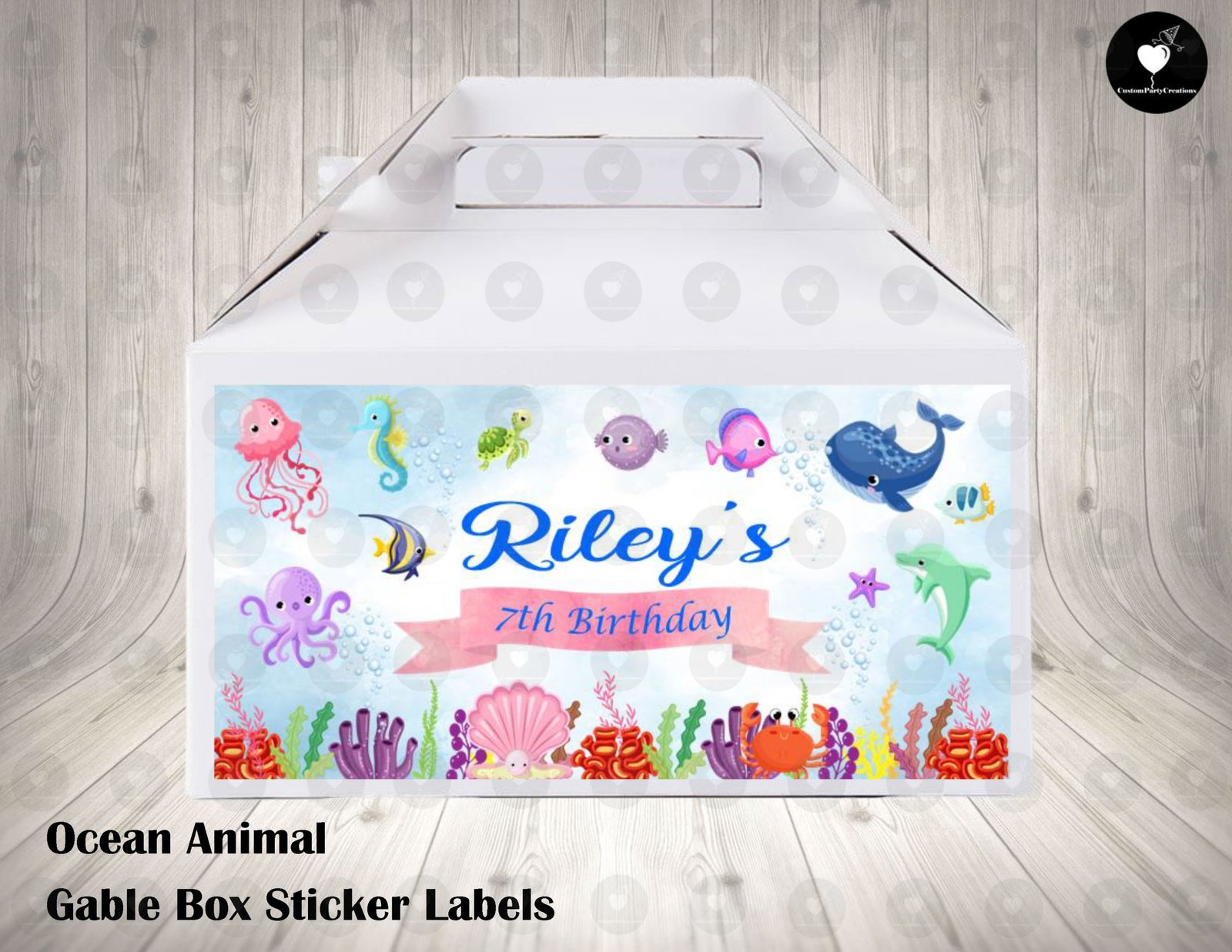 Ocean Animals Labels for Gable Boxes 1 Ocean Animals Labels for Gable Boxes